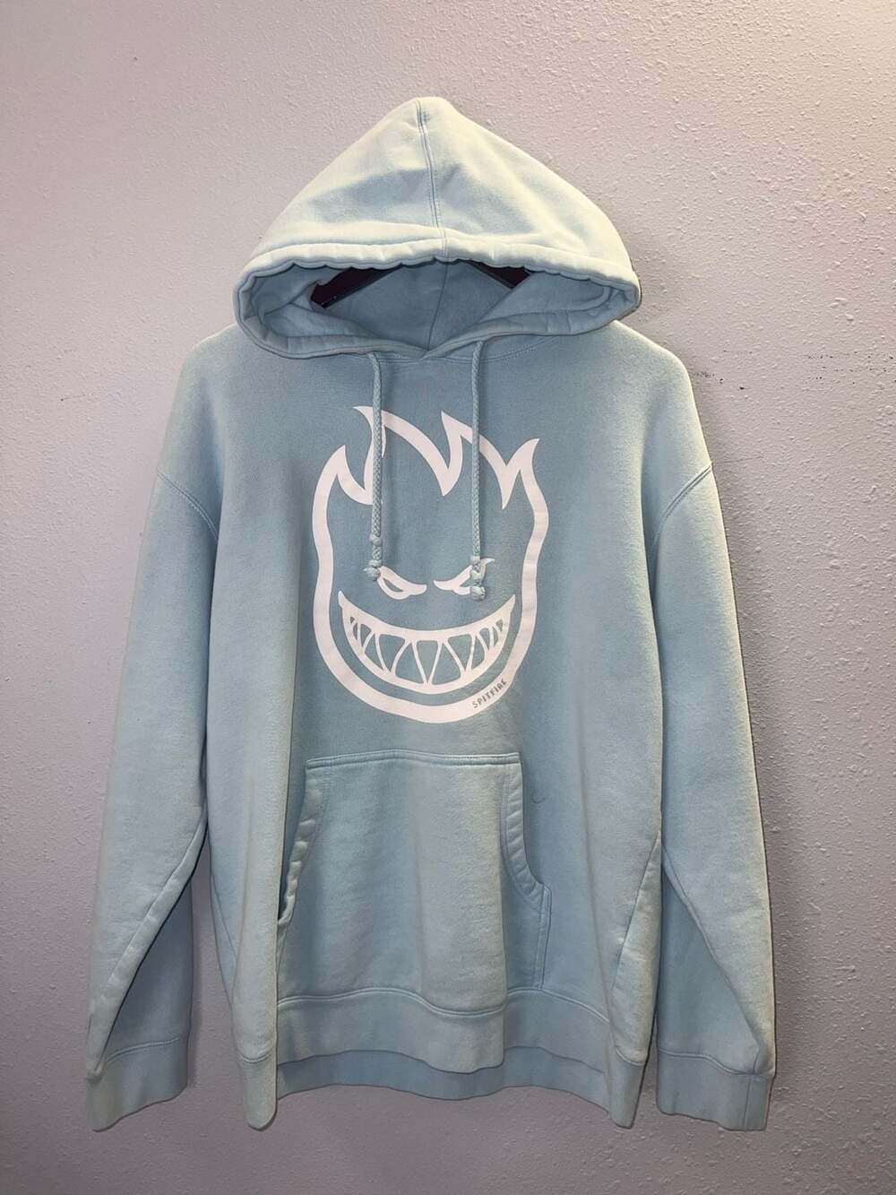 Spitfire Wheels Bighead Pullover Hoodie Light Blue Skate Wear Men's Size M 0345